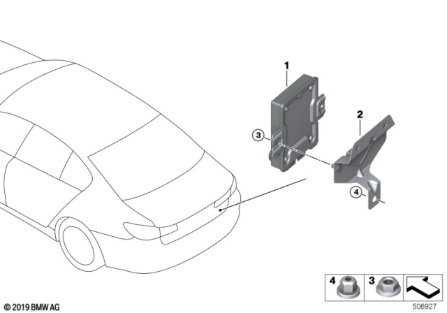 2020 BMW M550i xDrive Rear Axle Differential Control Unit Diagram