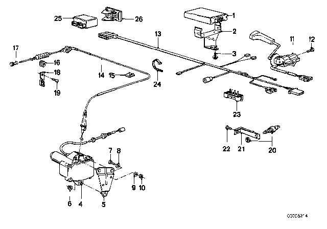1992 BMW 325i Bracket, Control Unit Diagram for 65711373332