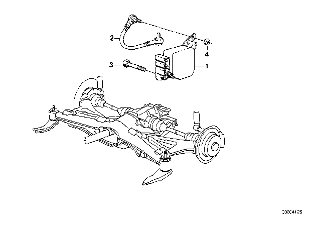 1990 BMW 735i Rear Axle Carrier / Switch For Camber Diagram