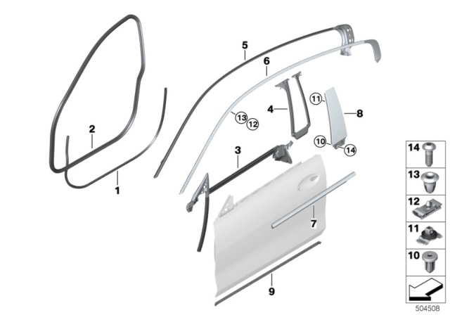 2020 BMW 840i xDrive Gran Coupe CHANNEL COVER,EXTERIOR,DOOR Diagram for 51337456038