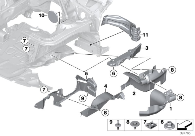 2015 BMW 320i Mounting Parts, Engine Compartment Diagram 2