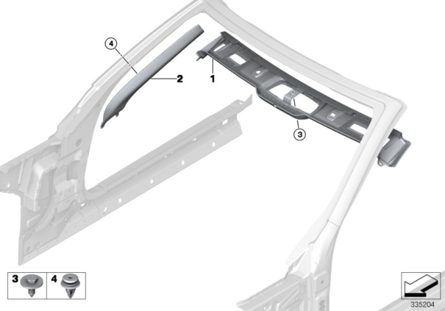 2019 BMW 440i xDrive Cover, Column A Left Diagram for 51434827167