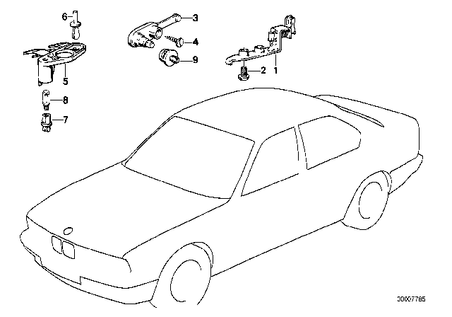 1984 BMW 325e Bulb Support Diagram for 63311215547