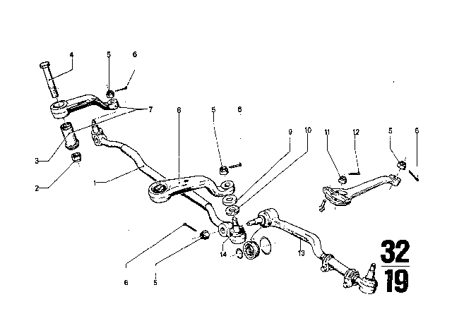 1970 BMW 2800 Rubber Mounting Diagram for 32211100849