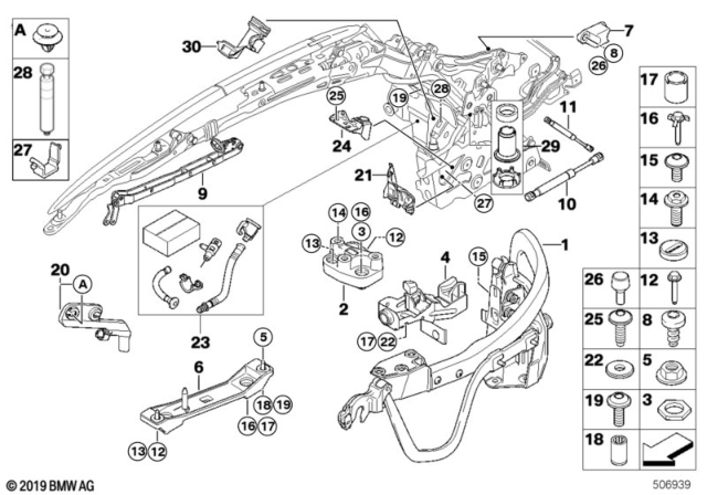 2010 BMW 328i Fillister Head Screw Diagram for 54377197984
