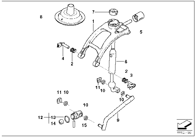 2005 BMW X3 Gear Shift Parts, Manual Transmission / 4-Wheel Diagram