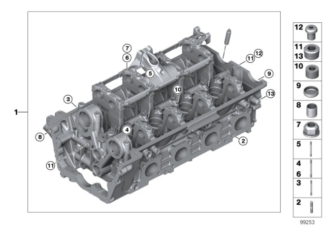 2007 BMW X5 Cylinder Head & Attached Parts Diagram 1