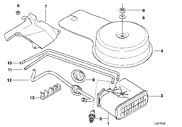 1994 BMW 325i Tubing Support Diagram for 16131182603