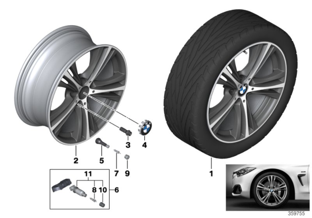 2013 BMW 328i xDrive BMW LA Wheel, Star Spoke Diagram 10