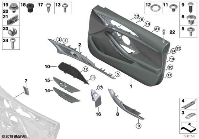 2020 BMW M850i xDrive Gran Coupe COVER, LOCKING BUTTON LEFT Diagram for 51419461623