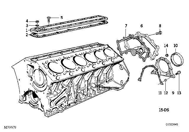 1988 BMW 750iL Engine Block & Mounting Parts Diagram 2
