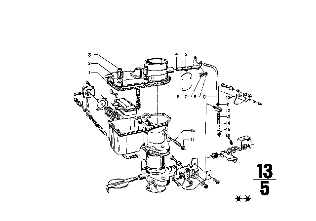 1975 BMW 2002 Carburetor Mounting Parts Diagram 4