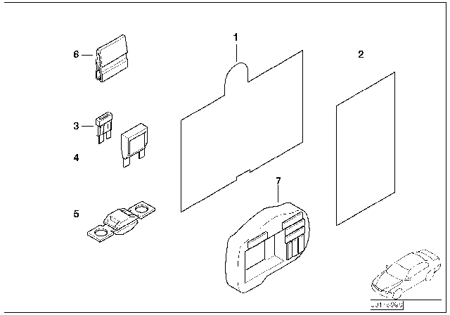 2008 BMW M5 Single Components For Fuse Housing Diagram
