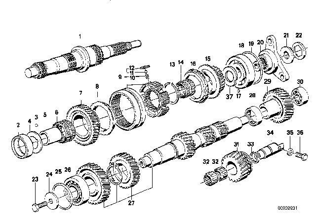 1993 BMW M5 Spacer Diagram for 23221224378