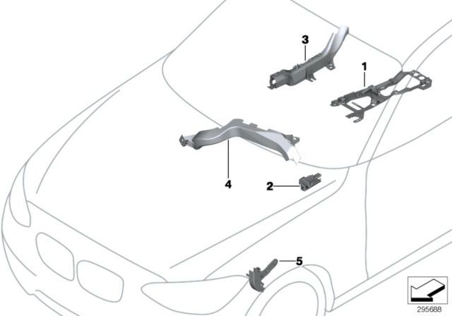 2010 BMW 128i Cable Guide For Hood Diagram for 61136949440