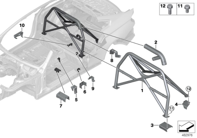 2016 BMW M4 ABSORBER ROLLOVER PROTECTION Diagram for 51618068164