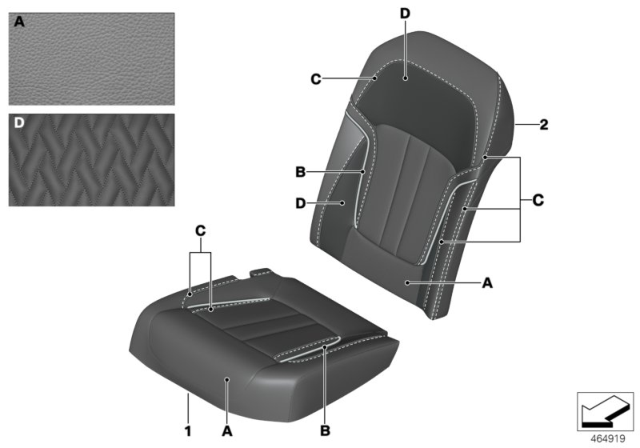 2017 BMW 750i Individual Cover Rear Comfort Seat Diagram