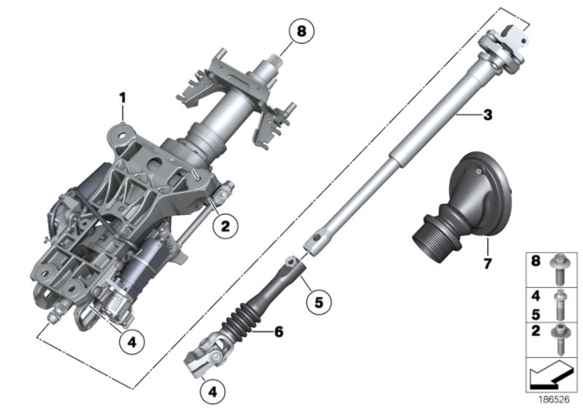 2013 BMW 535i Add-On Parts, Electrical Steering Column Adjusting Diagram