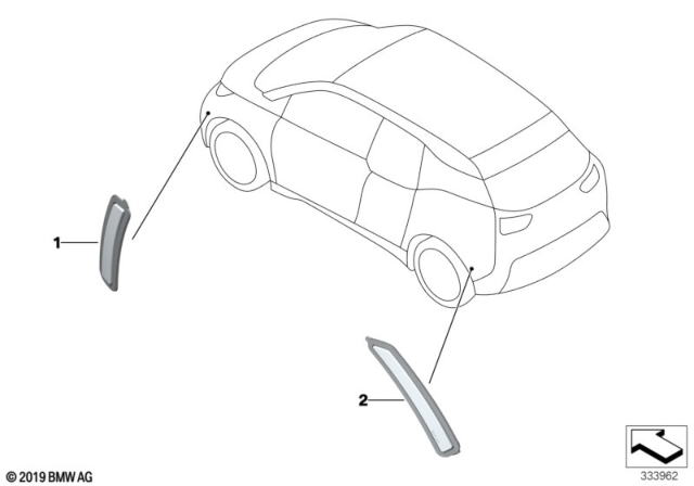 2020 BMW i3s Side Marker Light / Rear Reflector Diagram