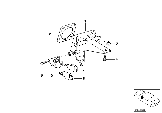 1999 BMW Z3 M Pedals - Supporting Bracket Diagram