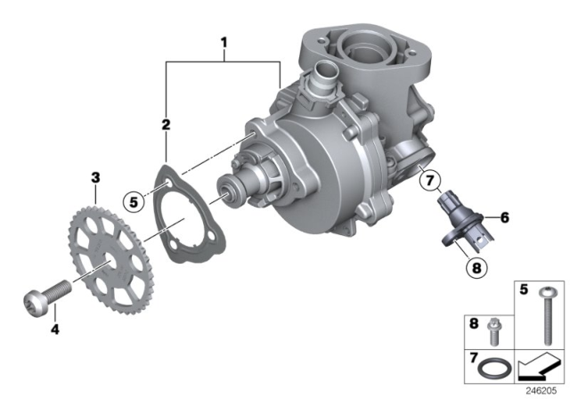 2014 BMW M235i Vacuum Pump With Aux.Consumer Connect. Diagram