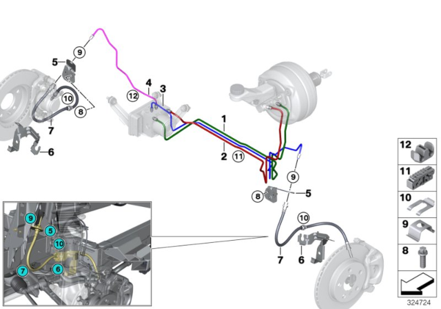 2019 BMW i3 Pipe -Dsc Hydraulic Unit Diagram for 34326874621
