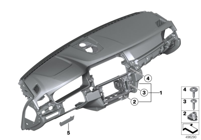 2012 BMW ActiveHybrid 5 Instrument Panel Diagram for 51459207381