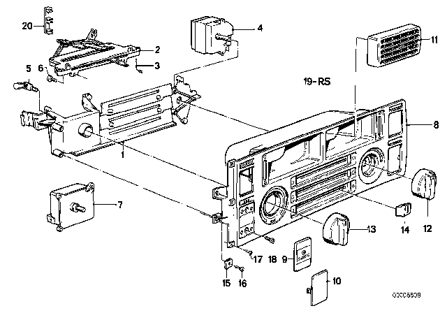 1983 BMW 633CSi Heating / Air Conditioner Actuation Diagram 1