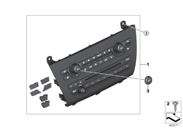 2018 BMW X5 M Radio And A/C Control Panel Diagram