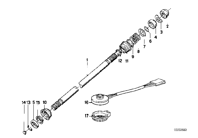 1986 BMW 528e Steering Column - Steering Spindle Diagram 2