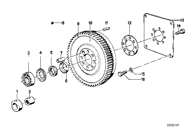 1982 BMW 733i Flywheel Diagram for 11221287081
