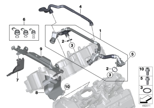 2015 BMW 750Li Crankcase - Ventilation Diagram