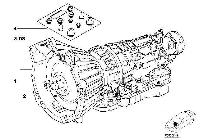 1995 BMW 525i Torque Converter Diagram for 24411218379