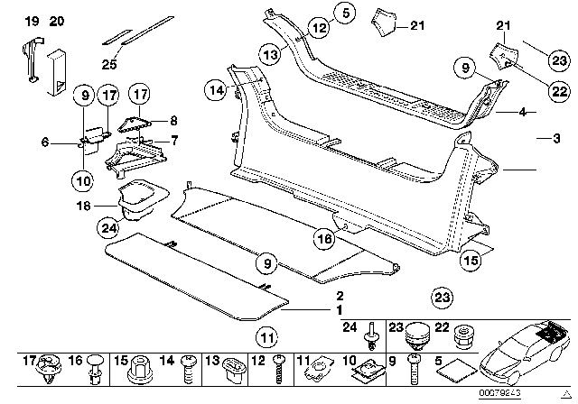 2000 BMW Z3 M Fillister Head Self-Tapping Screw Diagram for 07119907802