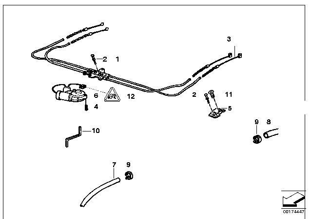 1991 BMW 325is Sliding Lifting Roof Drive Diagram