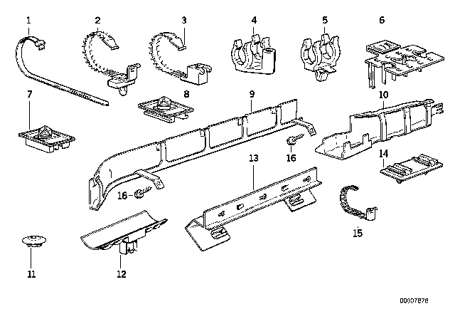 1992 BMW 535i Various Cable Clamps Diagram 1