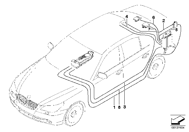 2006 BMW 525xi Aerial Line, Telephone Diagram for 61126941305