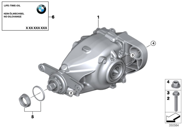 2015 BMW X6 Rear Axle Differential / Mounting Diagram