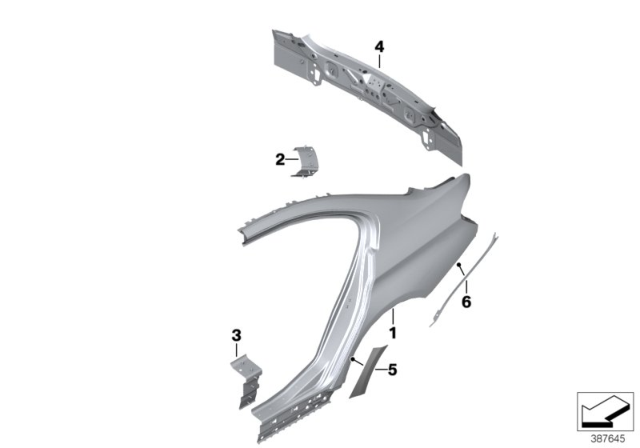 2013 BMW 320i Side Panel / Tail Trim Diagram