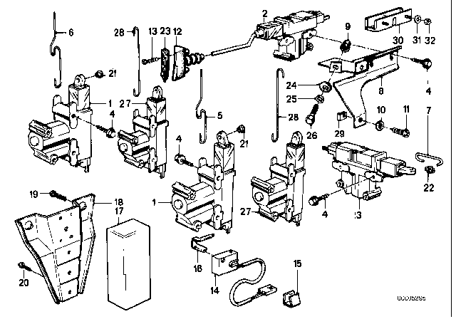 1991 BMW 318i Front Door Actuator Diagram for 51261373183