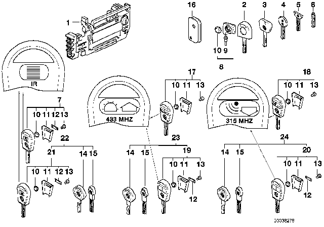 1995 BMW 840Ci Service Key (Code) Diagram for 51211950660