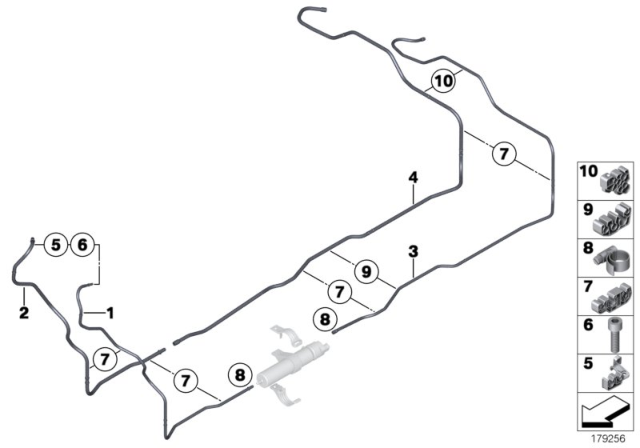 2015 BMW 740Ld xDrive Sedan(F02) Fuel Pipes / Mounting Parts Diagram 2