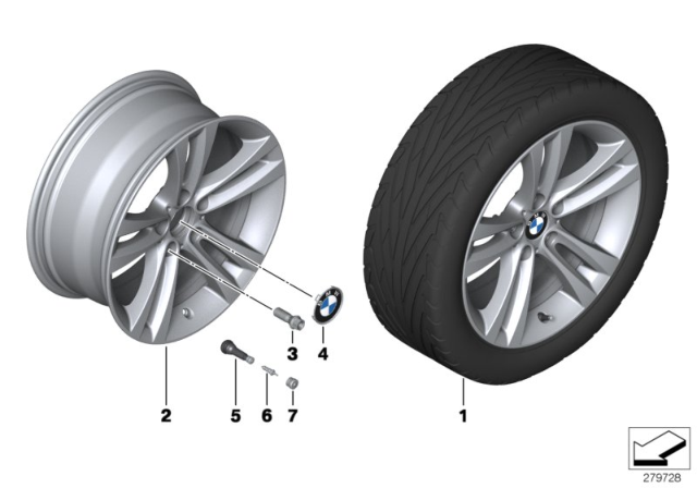 2014 BMW 320i BMW LA Wheel, Double Spoke Diagram 5