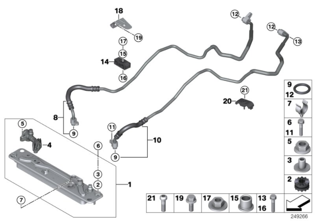 2011 BMW X6 Heat Exchanger / Transmission Oil Cooler Line Diagram 1