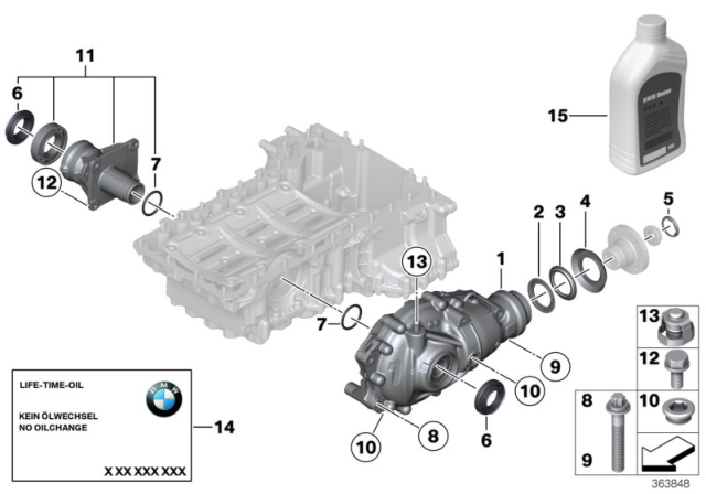 2020 BMW 230i xDrive Front Axle Differential Separate Component All-Wheel Drive V. Diagram