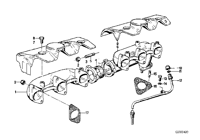1984 BMW 633CSi Exhaust Manifold Diagram 2