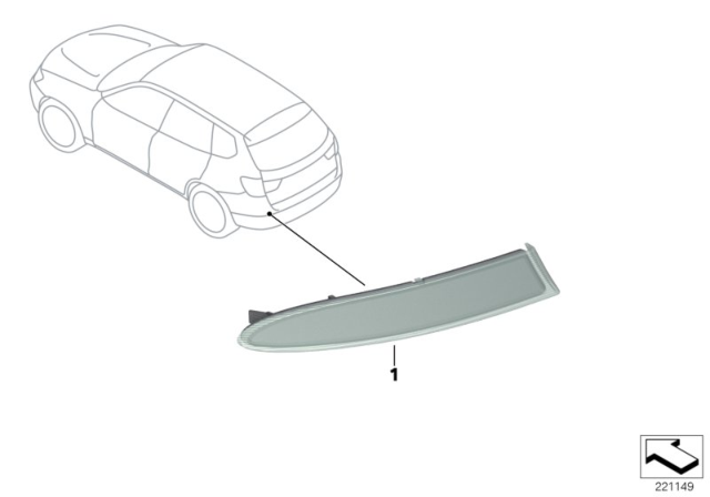 2014 BMW X3 Reflector Left Diagram for 63257352209