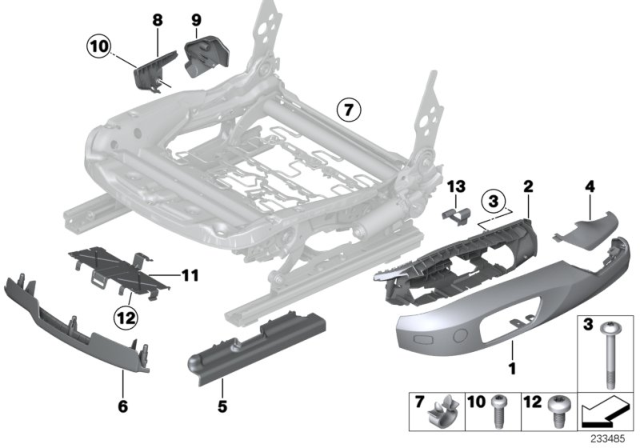 2012 BMW X3 Seat, Front, Seat Panels, Electrical Diagram