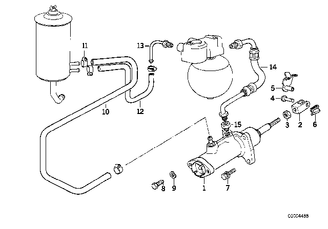 1983 BMW 633CSi Hydraulic Brake Servo Unit Diagram