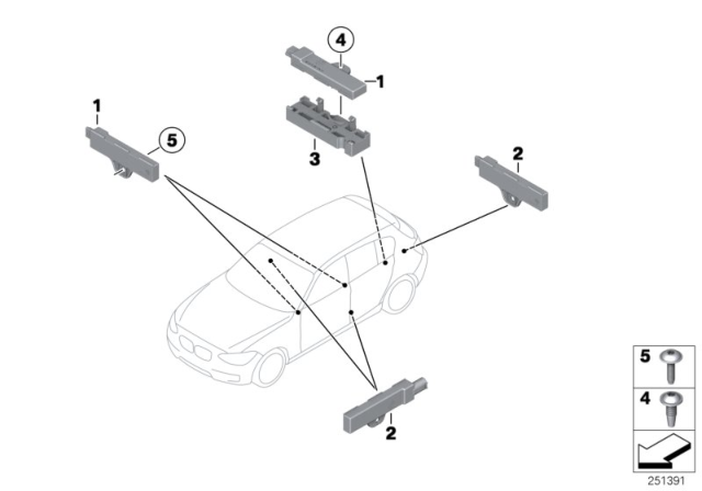 2019 BMW M240i Single Parts, Aerial, Comfort Access Diagram